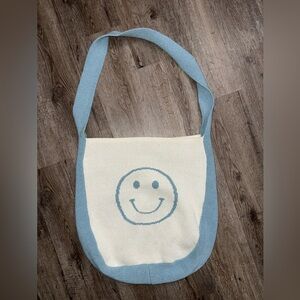 GYTO • Knit Smiley Face Crossbody Tote Bag